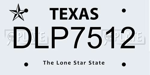 DLP7512 Texas License Plate