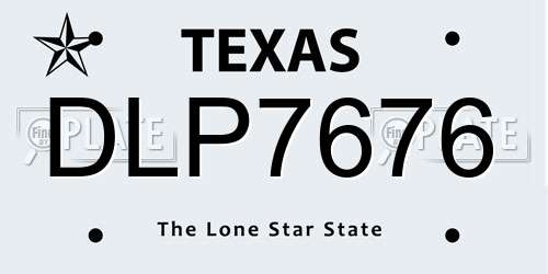 DLP7676 Texas License Plate