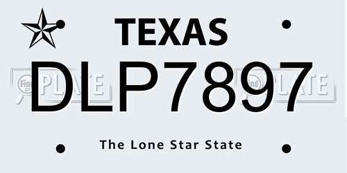 DLP7897 Texas License Plate