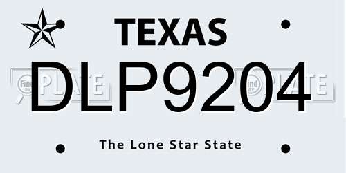 DLP9204 Texas License Plate