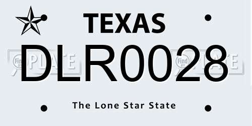 DLR0028 Texas License Plate
