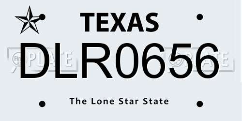 DLR0656 Texas License Plate