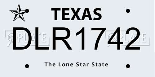 DLR1742 Texas License Plate