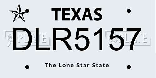 DLR5157 Texas License Plate