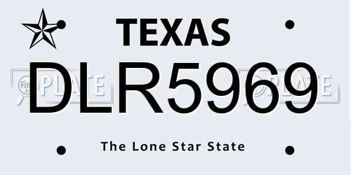 DLR5969 Texas License Plate