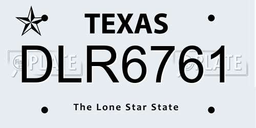 DLR6761 Texas License Plate
