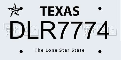 DLR7774 Texas License Plate