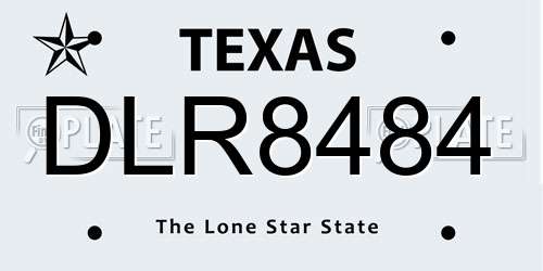 DLR8484 Texas License Plate