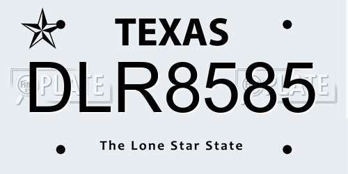 DLR8585 Texas License Plate