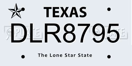 DLR8795 Texas License Plate