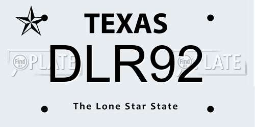 DLR92 Texas License Plate