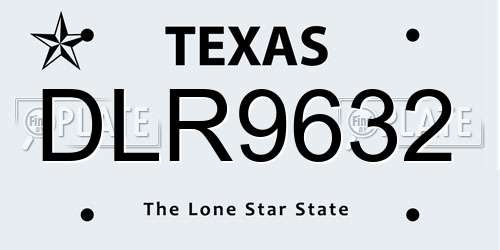 DLR9632 Texas License Plate