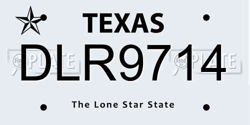 DLR9714 Texas License Plate