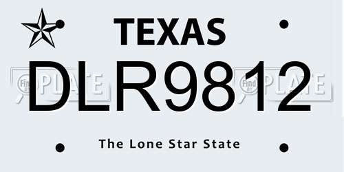 DLR9812 Texas License Plate