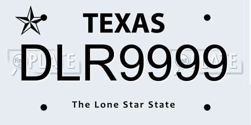 DLR9999 Texas License Plate