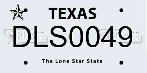 DLS0049 Texas License Plate