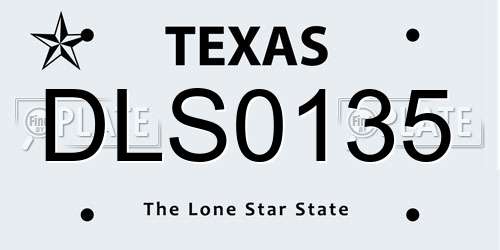 DLS0135 Texas License Plate