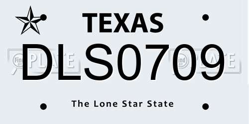 DLS0709 Texas License Plate