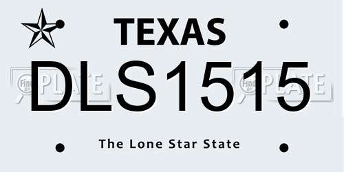 DLS1515 Texas License Plate
