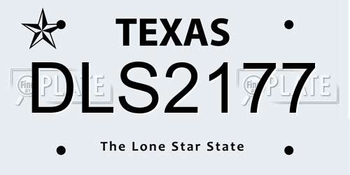 DLS2177 Texas License Plate