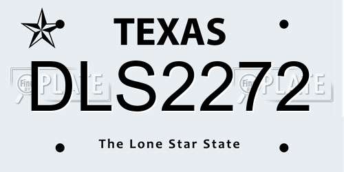 DLS2272 Texas License Plate