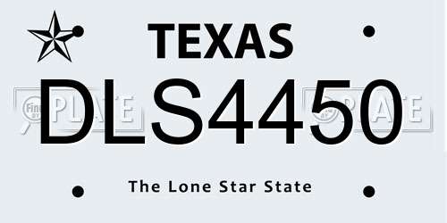 DLS4450 Texas License Plate