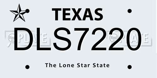 DLS7220 Texas License Plate