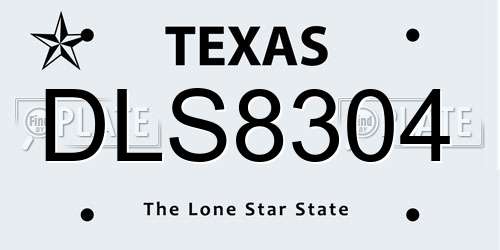DLS8304 Texas License Plate