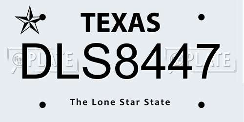 DLS8447 Texas License Plate