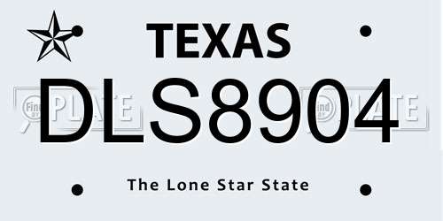 DLS8904 Texas License Plate