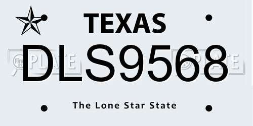 DLS9568 Texas License Plate