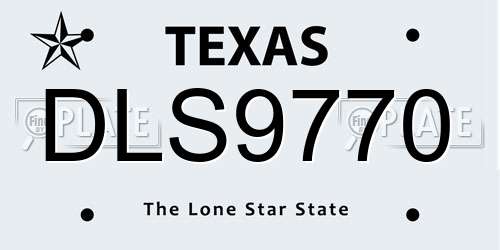 DLS9770 Texas License Plate