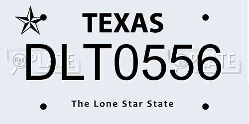 DLT0556 Texas License Plate
