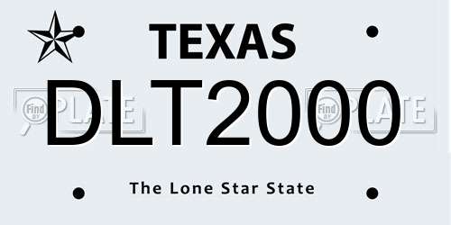 DLT2000 Texas License Plate