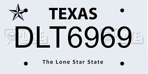 DLT6969 Texas License Plate