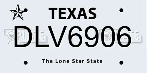 DLV6906 Texas License Plate