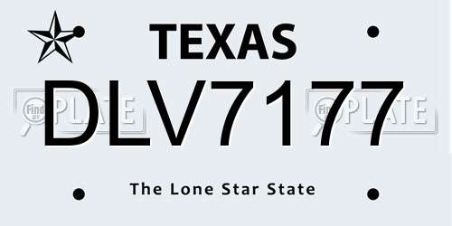 DLV7177 Texas License Plate