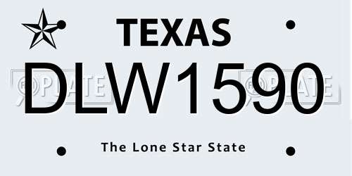 DLW1590 Texas License Plate