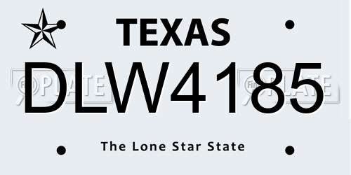 DLW4185 Texas License Plate
