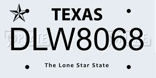 DLW8068 Texas License Plate