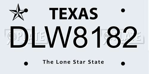 DLW8182 Texas License Plate