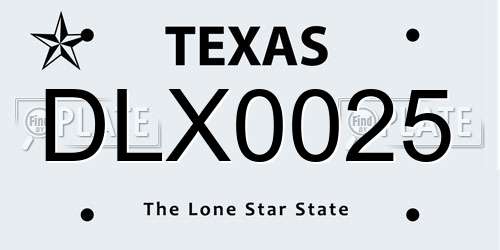 DLX0025 Texas License Plate