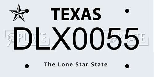DLX0055 Texas License Plate