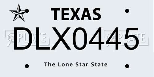 DLX0445 Texas License Plate