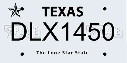 DLX1450 Texas License Plate