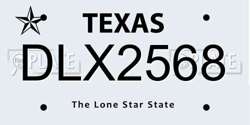 DLX2568 Texas License Plate