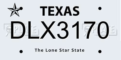 DLX3170 Texas License Plate