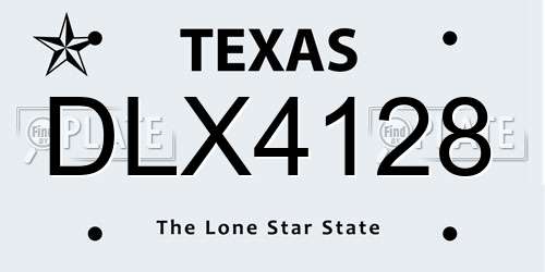 DLX4128 Texas License Plate