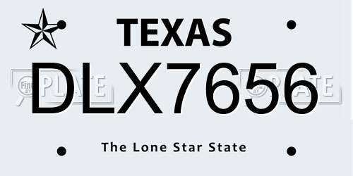 DLX7656 Texas License Plate