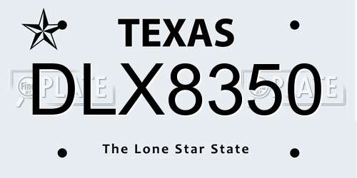 DLX8350 Texas License Plate
